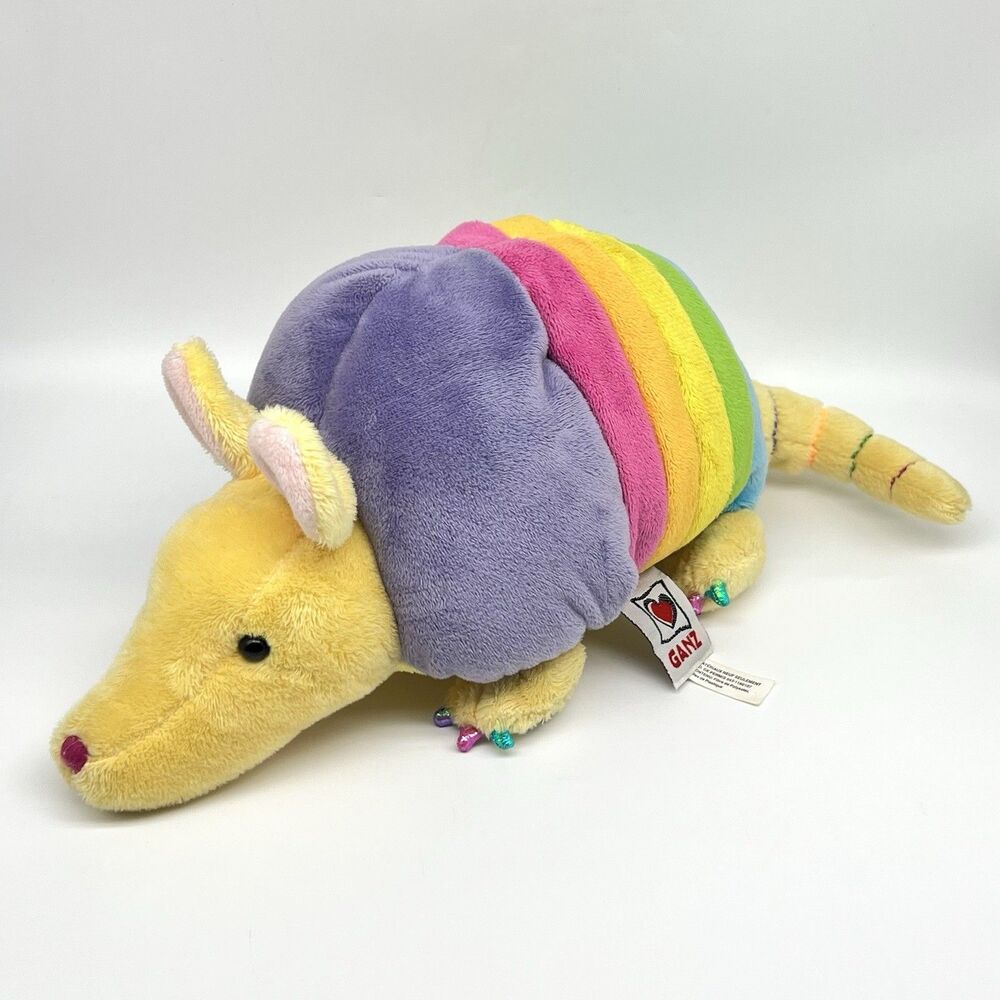 Ganz Webkinz Rainbow Armadillo Plush Stuffed Animal HM471 - No Code - Retired